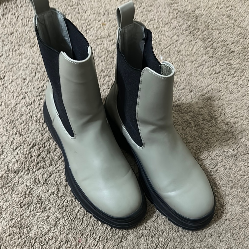 Sage green boots